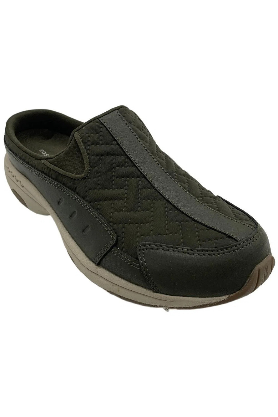 Easy Spirit Women's Traveltime Slipper Olive/Modern Quilt - Wide